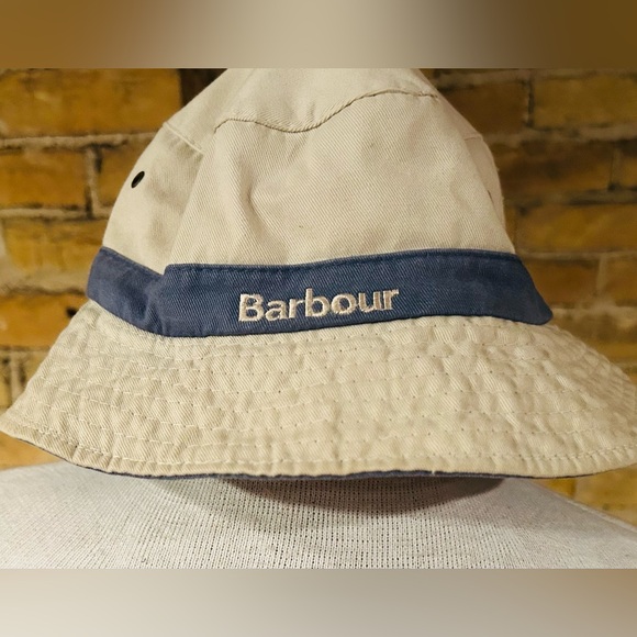 Barbour Beige and Blue Bucket Hat - Picture 1 of 5